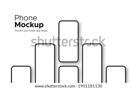 Phone Mockup with Blank Screen Isolated on White Background. Template for Showing Your App Design. Vector Illustration