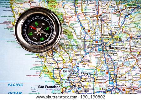 San Francisco USA Map, Atlas Travel Background