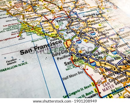 San Francisco on USA map