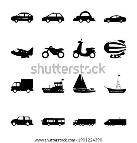 Set of transport flat icon