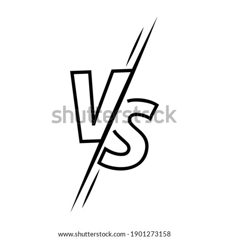 Vs letters with line icon on white background. Versus logo, symbol and background. Vs sign for game, battle and sport. Vector illustration. Royalty-Free Stock Photo #1901273158