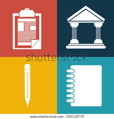 Education icons, vector illustration