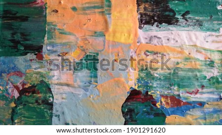Abstract art background. acrylic painting on canvas. Color texture. Paint spots. Paintbrush strokes and modern Art palette knife.