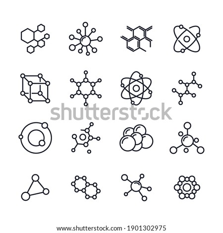 Molecule set icon template color editable. Molecule pack symbol vector illustration for graphic and web design. Royalty-Free Stock Photo #1901302975