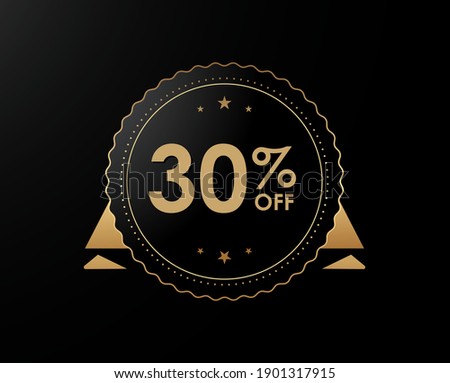 30% OFF Sale Discount Banner, 30 percent off isolated sticker