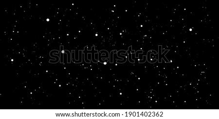 Abstract black background with stars for your design. Vector starry night sky