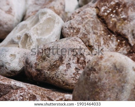 Pebbles on the coast. Natural background for your projects. Travel concept.