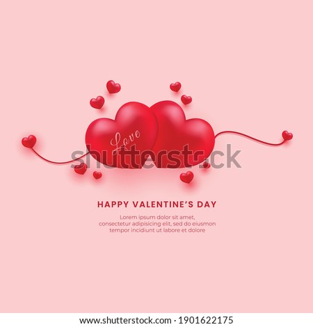 Valentine's Day Vector Background with Hearts