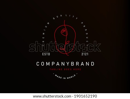Rose Monoline logo design inspiration. Vector Illustration of Hand Drawing of Rose Flower in Line. Modern Icon Design Vector Template with Line Style
