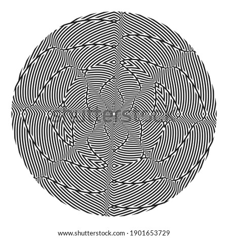 Lines in Circle Form . Circular Vector Illustration .Technology round Logo . Design element . Abstract Geometric shape . 