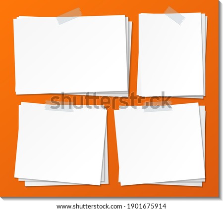 Set of empty sticky note paper template illustration