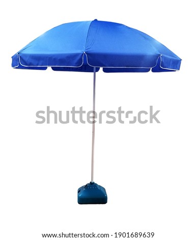 Blue Big Umbrella on White Background