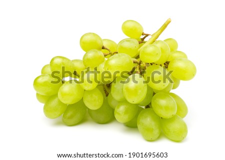 Green grape bunch isolated on white background. Royalty-Free Stock Photo #1901695603