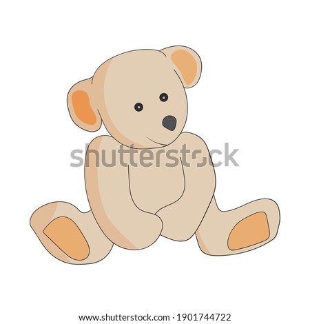 teddy bear vector illustration cartoon bear doll design in flat color modern cartoon