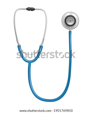Medical stethoscope. Tools for doctor healthcare concept realistic picture decent vector stethoscope picture Royalty-Free Stock Photo #1901769850