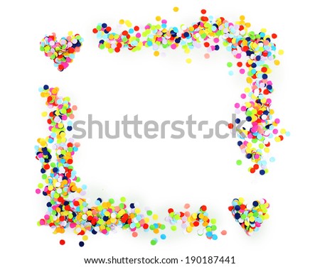 Confetti isolated on white