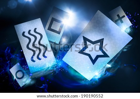 cards used to conduct experiments for extrasensory perception ( ESP) Royalty-Free Stock Photo #190190552