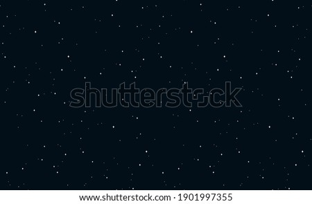 Starry night sky, star constellations seamless pattern, white on dark blue background. Flat style vector illustration. Abstract geometric design. Concept for celestial wallpaper, packaging, backdrop. Royalty-Free Stock Photo #1901997355