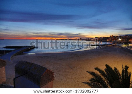 Lovely sunset by the beach in Estoril Portugal