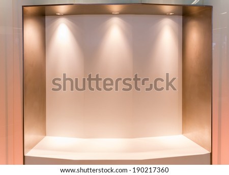 Blank wall and interior lighting.