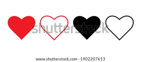 Heart vector icons on white background. love symbol isolated Royalty-Free Stock Photo #1902207613