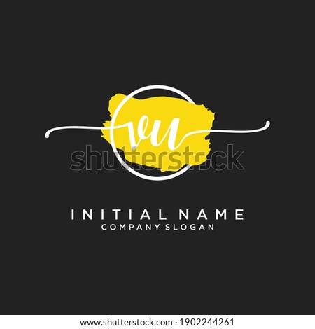 Initial VU beauty monogram and elegant logo design, handwriting logo of initial signature, wedding, fashion, floral and botanical with creative template.