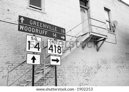 Road Sign and Building