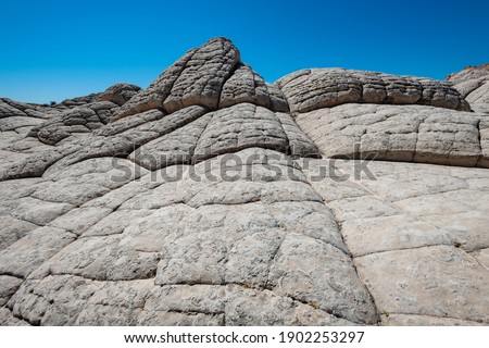 Beautiful landscape scene of unique sandstone brain stone hills and valley in white pocket, vermilion cliffs national monument, arizona, USA