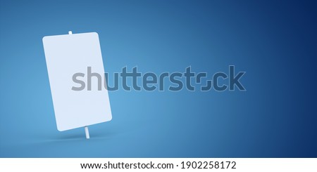 white billboard on blue background - 3D rendering