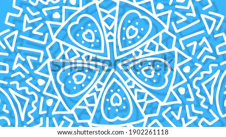 Mandala design element isolated on blue background illustration.