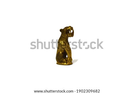 thai powerful tiger amulet pendant image on isolated background.lucky thai magic statue