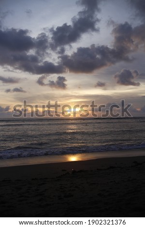 Sunset at the beach in Canggu Bali