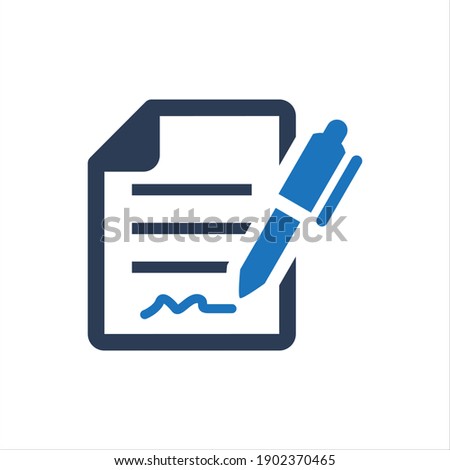 Contract agreement icon on white background Royalty-Free Stock Photo #1902370465