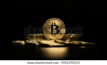Cryptocurrency bitcoin the future coin Royalty-Free Stock Photo #1902390253