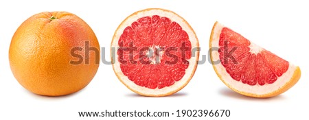 Fresh grapefruit fruit. Grapefruit isolated on white background. Collection grapefruit with clipping path. Royalty-Free Stock Photo #1902396670