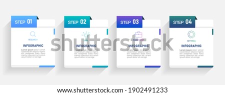 Business Infographic template. design with numbers 4 options or steps. Royalty-Free Stock Photo #1902491233