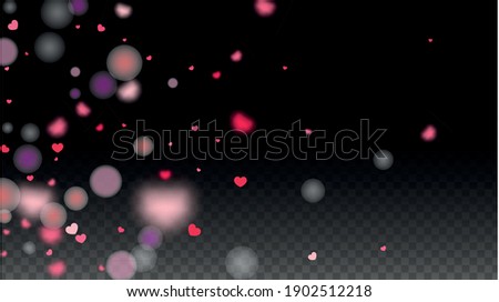 Hearts Confetti Falling Background. St. Valentine's Day pattern. Romantic Scattered Hearts Design Element. Vector Illustration. Cute Element of Design for Banners.