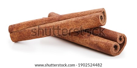 Cinnamon sticks isolated on white background. Cinnamon packaging Royalty-Free Stock Photo #1902524482