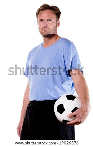 Soccer player. Full isolated studio picture