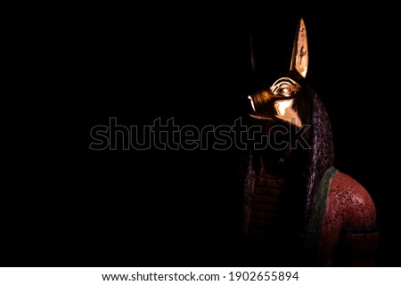 Anubis statue with black background