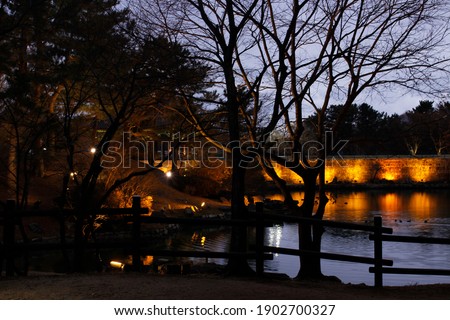This is Gyeongju, one of Korea's famous tourist destinations.
Lights inside Gyeongju Castle