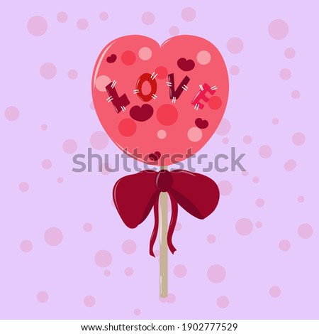 Valentine's day candy cane - vector clip art