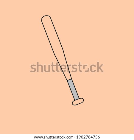 Baseball stick illustration for sport baseball. A simple flat vector design