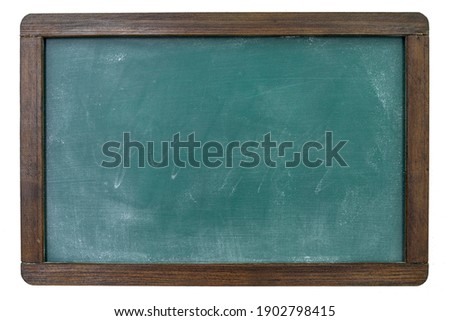 Green color chalkboard with wooden frame