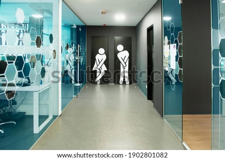 Female and male bathroom in a workplace