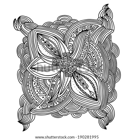 Ornamental hand drawn mandala. Vector pattern. Element for your design
