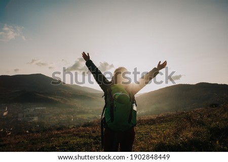 Best moment of happines and reconnection with nature Royalty-Free Stock Photo #1902848449