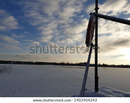Beautiful Winter Scenery by Lake