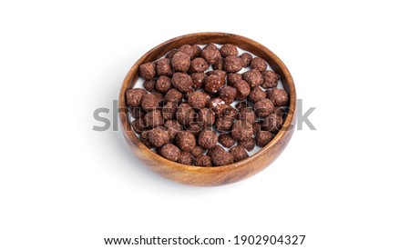 Chocolate balls isolated on a white background. Quick breakfast. High quality photo