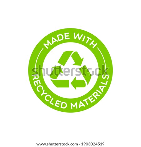 Vector Round Made With Recycled Materials Label Royalty-Free Stock Photo #1903024519